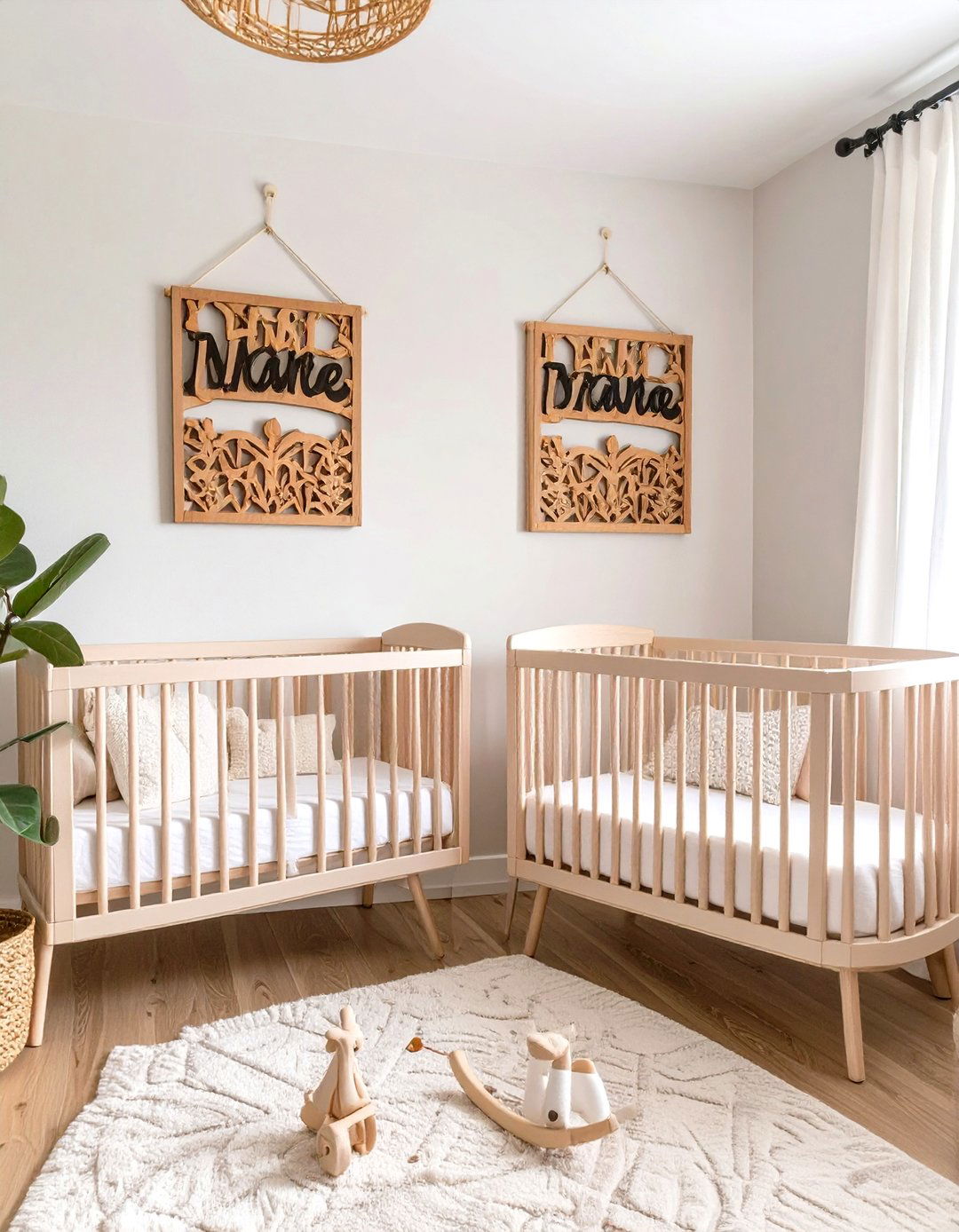 Personalized Wall Decor for Each Twin - 30 twin nursery ideas