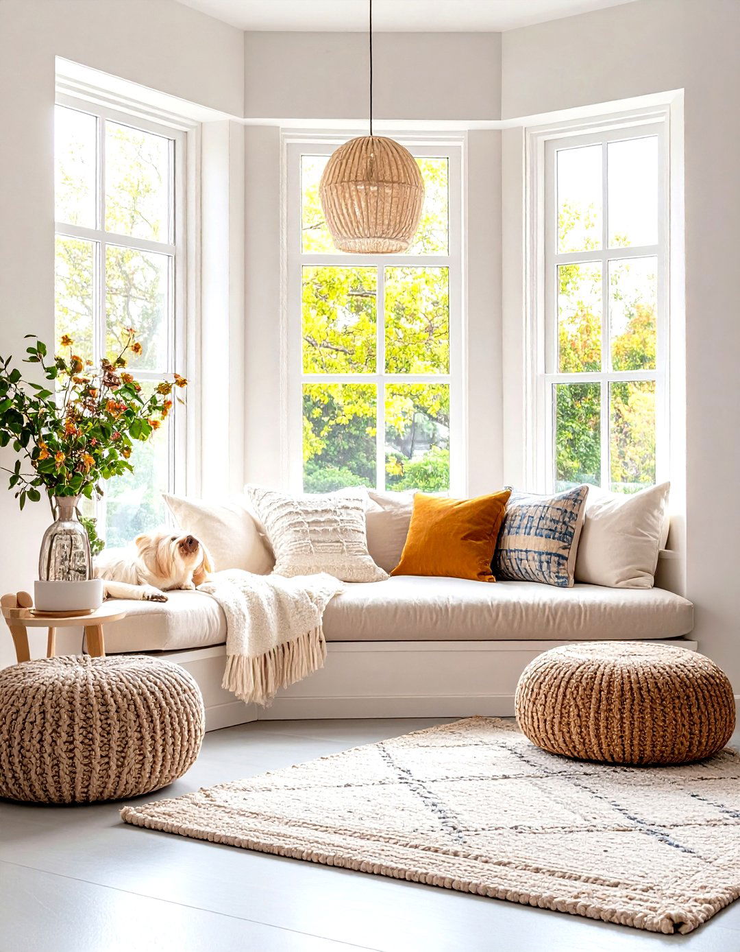 Pet Friendly Perch - 30 living room bay window ideas