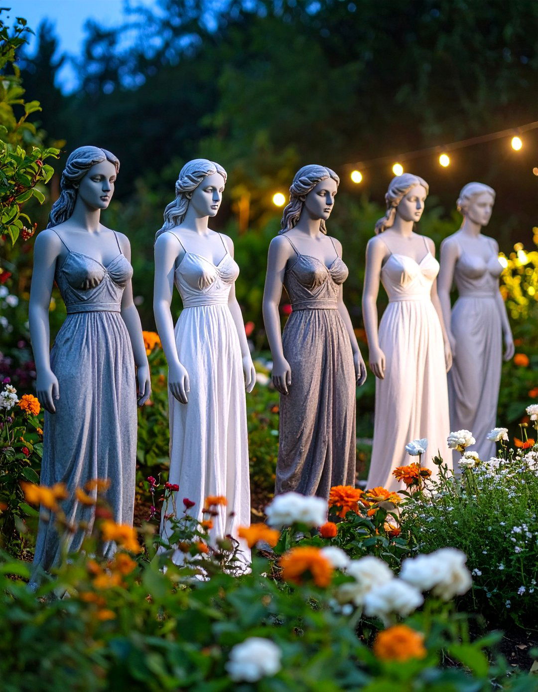 Petrified Garden of Statues - 30 halloween decorations outdoor ideas