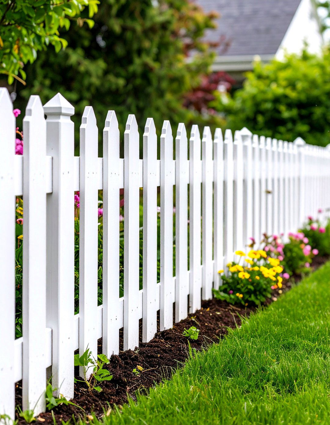 Picket Fence with Backing for Privacy - 30 privacy fence ideas for backyard