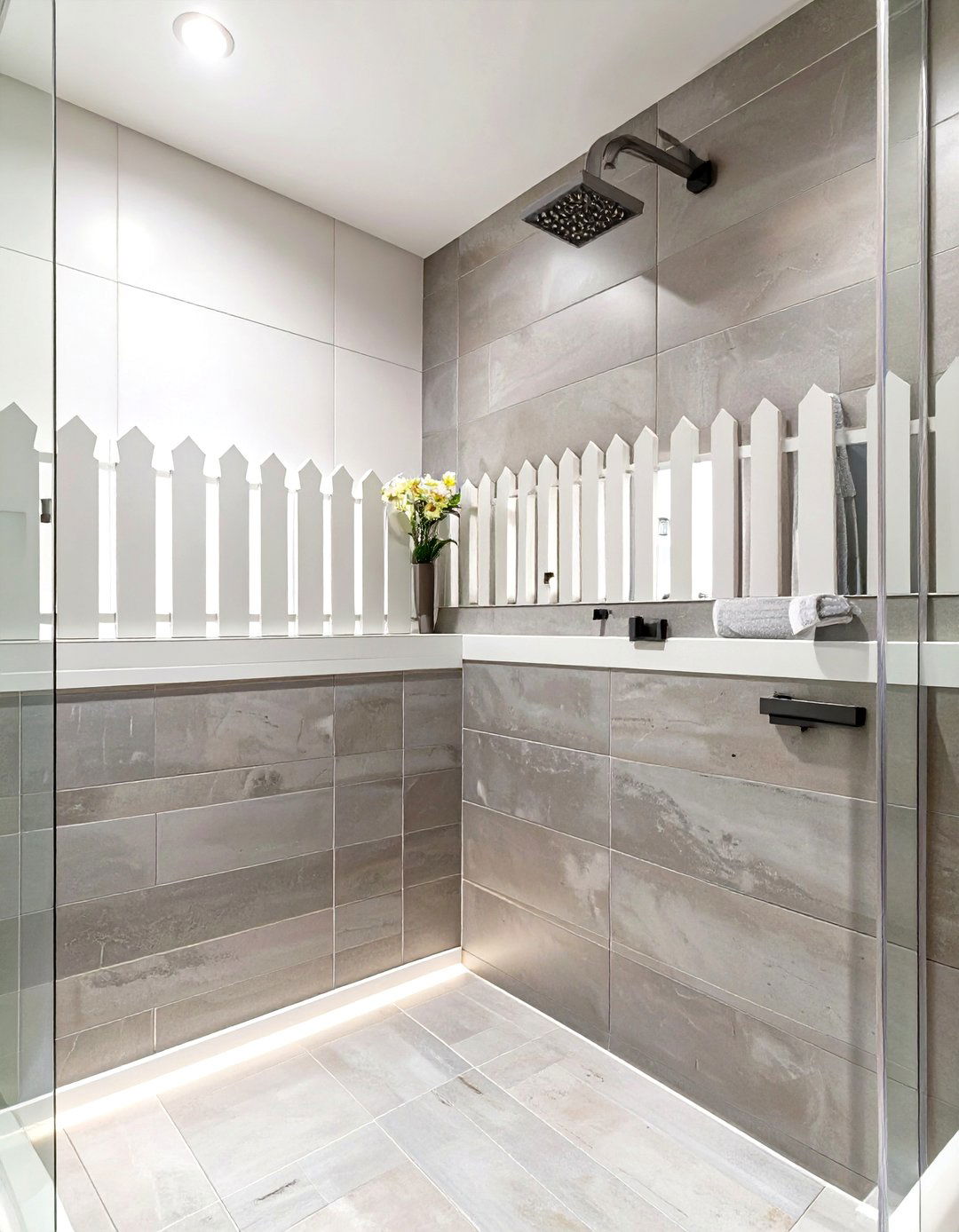 Picket Shaped Shower Tiles - 30 shower tile ideas 2025