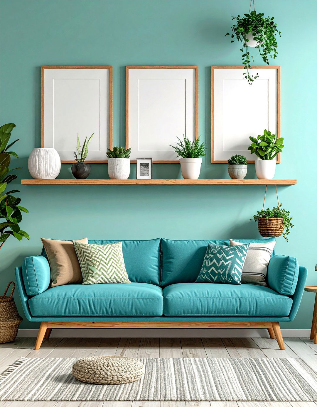 Picture Ledge Gallery Wall - 30 picture wall ideas for living room