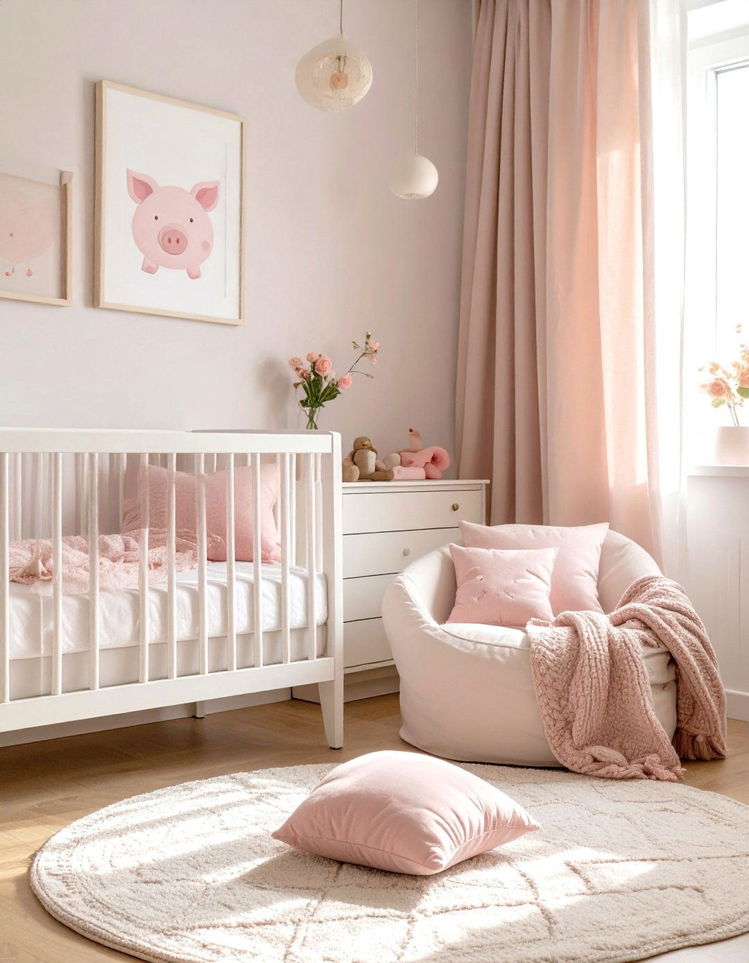 Piglets Subtle Pink Hues - 30 winnie the pooh nursery ideas