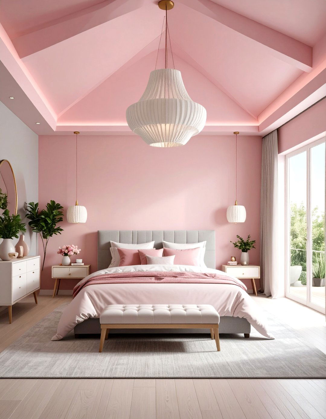 Pink Ceiling Feature - 30 pink bedroom ideas for adults