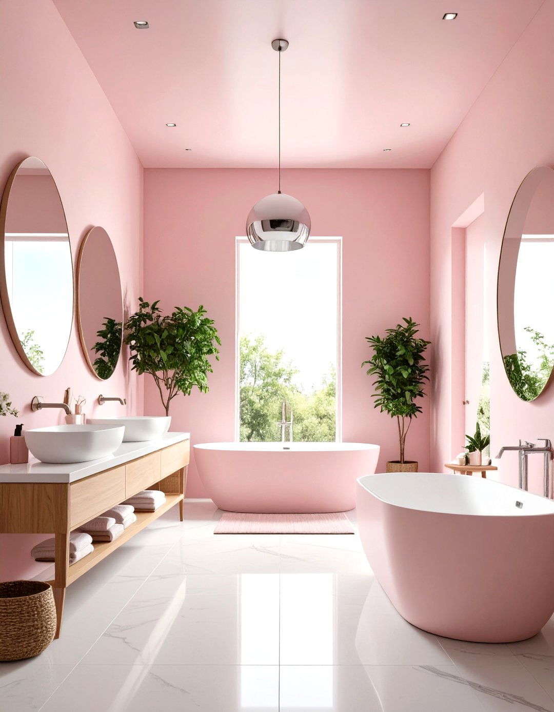 Pink Ceiling Paint - 30 pink bathroom ideas