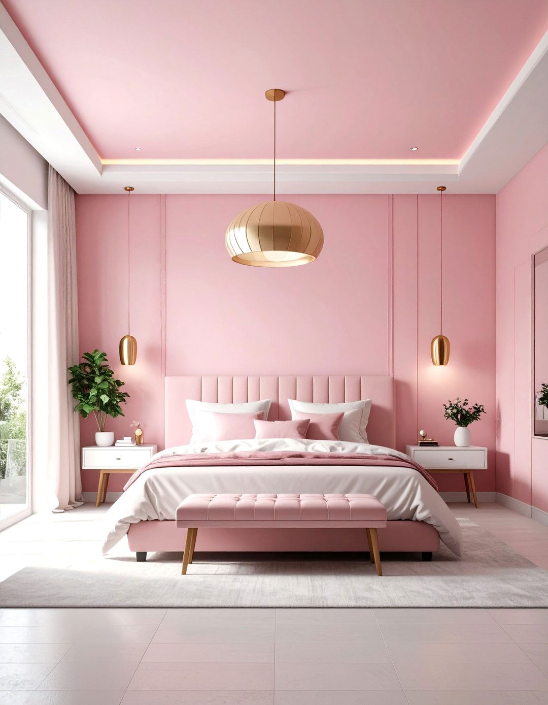 Pink Ceiling as a Surprise Element - 30 pink bedroom ideas