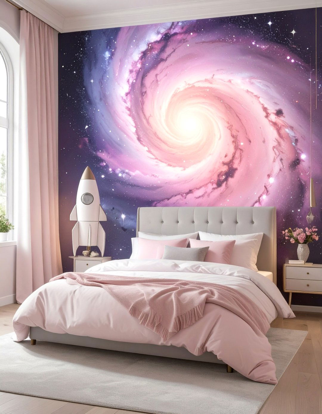 Pink Galaxy Themed Bedroom - 30 cute pink girl bedroom design ideas