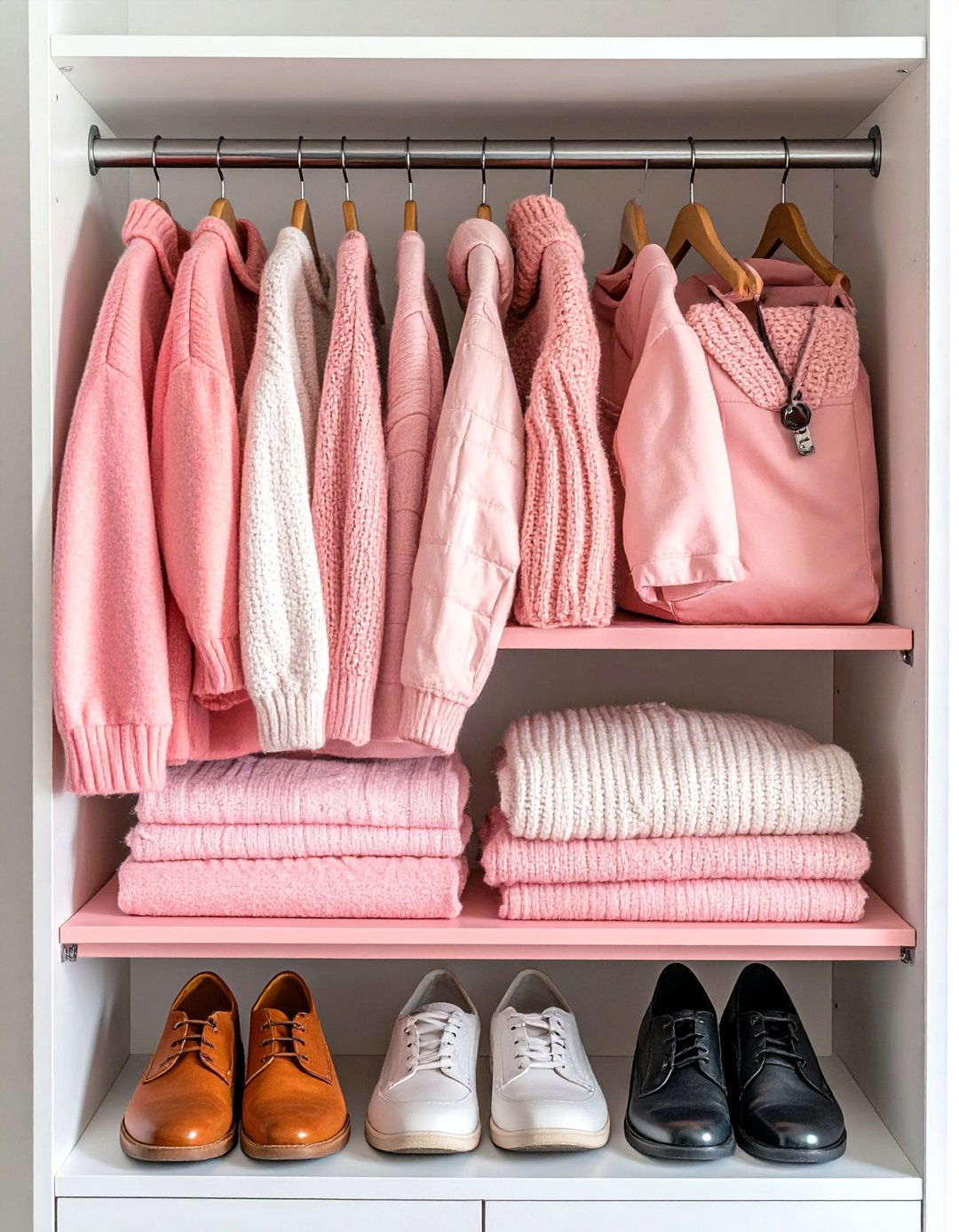 Pink Hanging Closet Organizer - 30 pink dorm room ideas