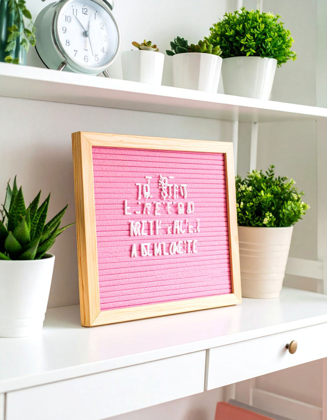 Pink Letter Board for Quotes - 30 pink dorm room ideas
