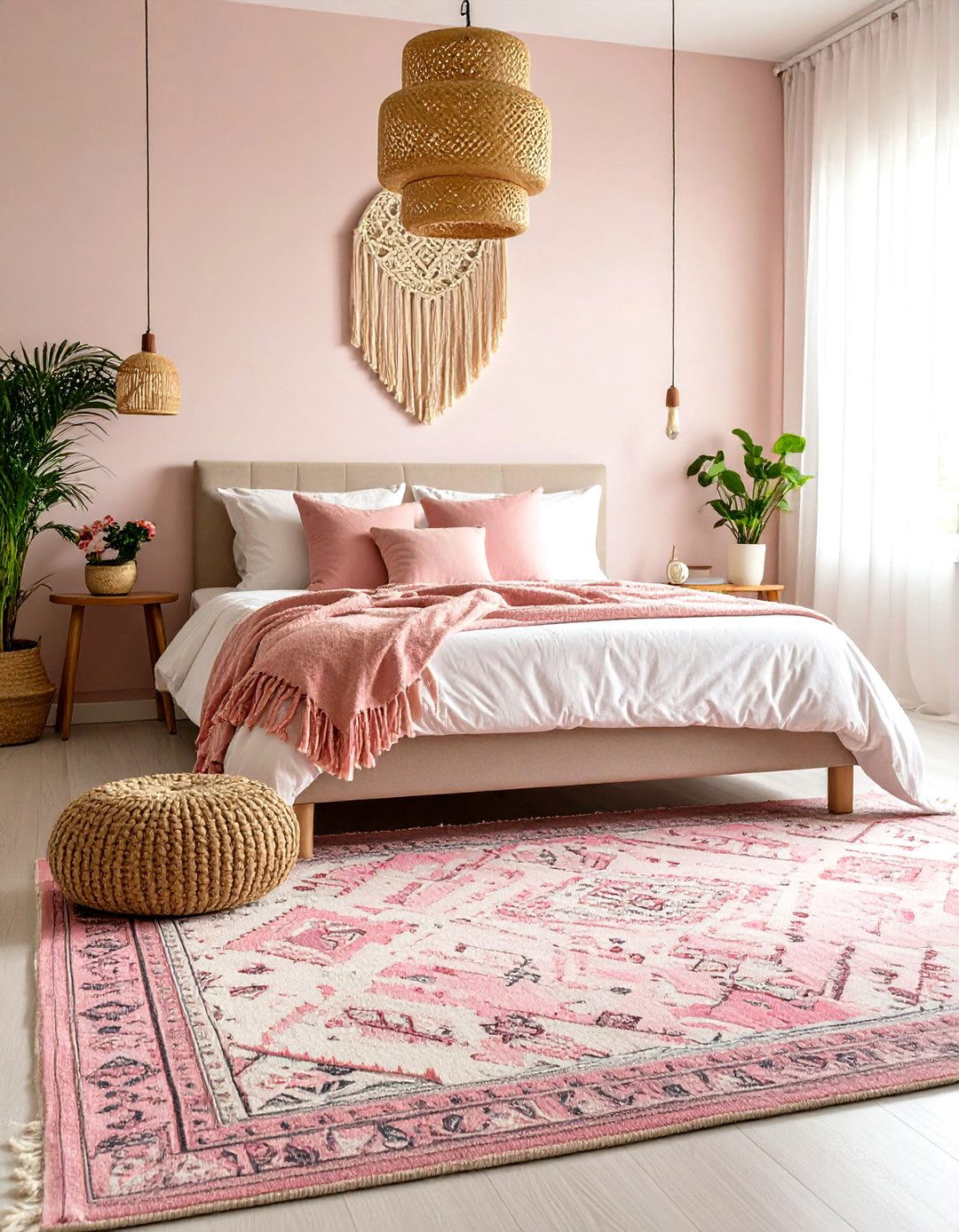 Pink Moroccan Inspired Textiles - 30 pink bedroom ideas for adults