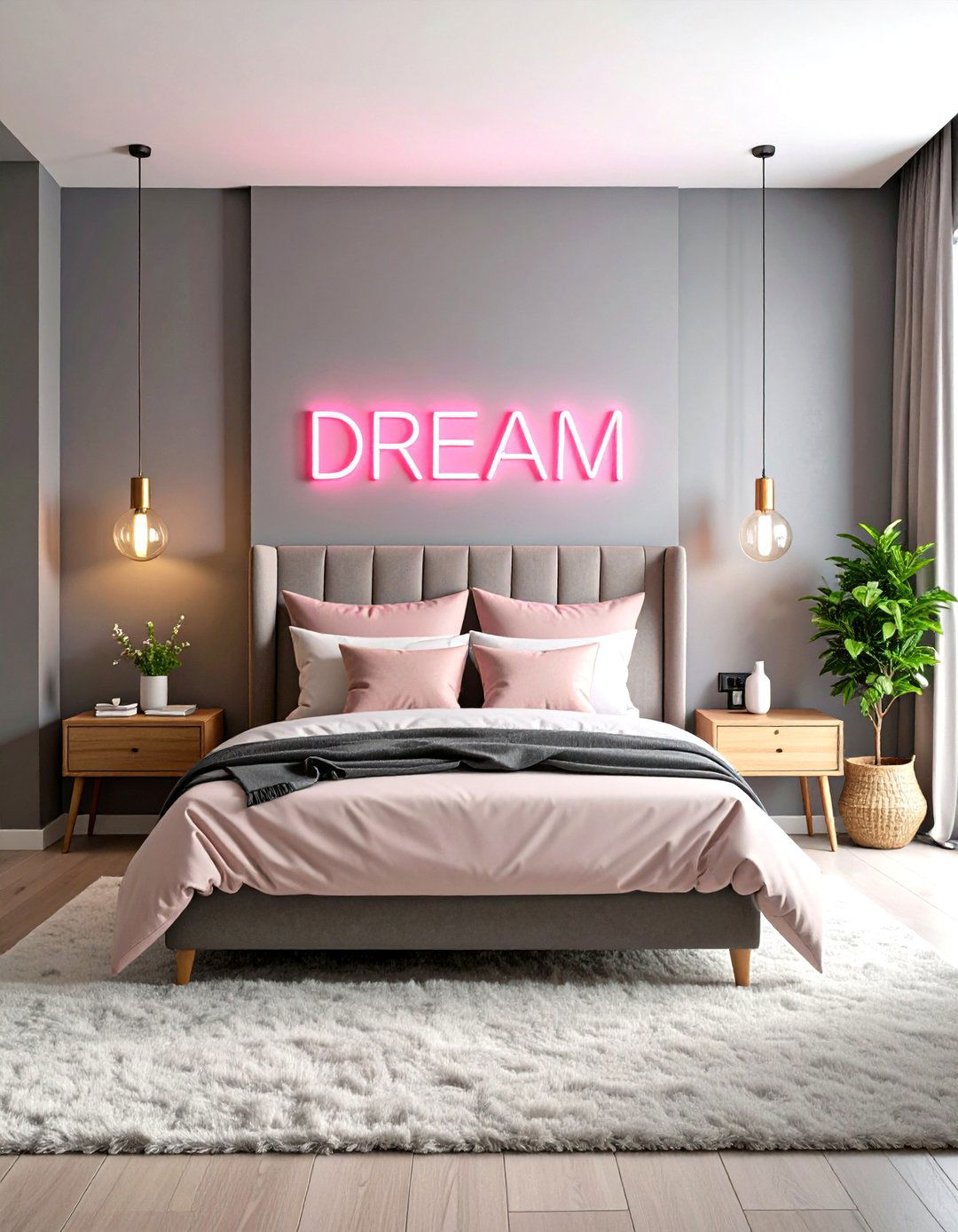 Pink Neon Sign Art - 30 pink bedroom ideas for adults