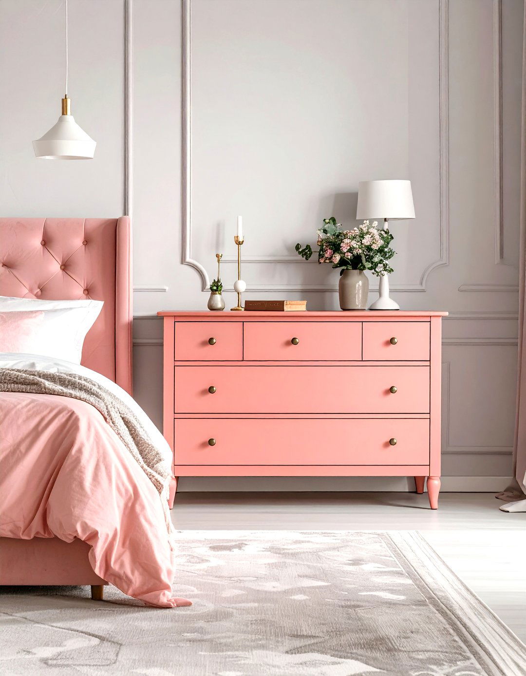 Pink Painted Furniture Piece - 30 pink bedroom ideas for adults