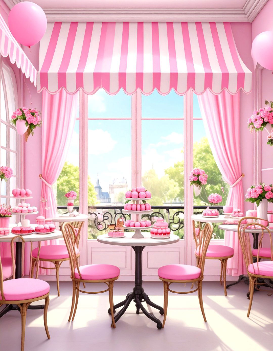 Pink Parisian Cafe Idea - 30 pink baby shower ideas