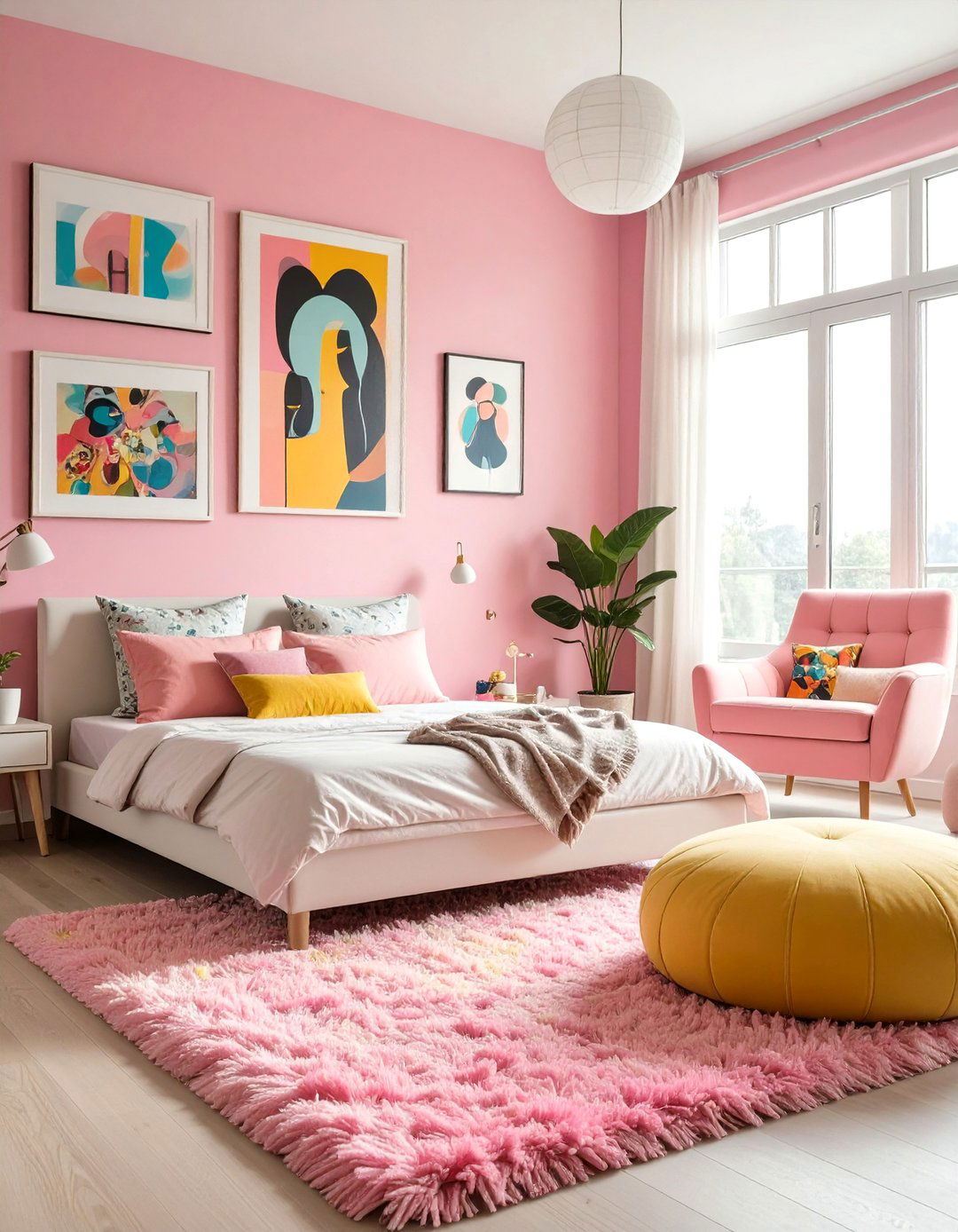 Pink Pop Art Bedroom - 30 cute pink girl bedroom design ideas