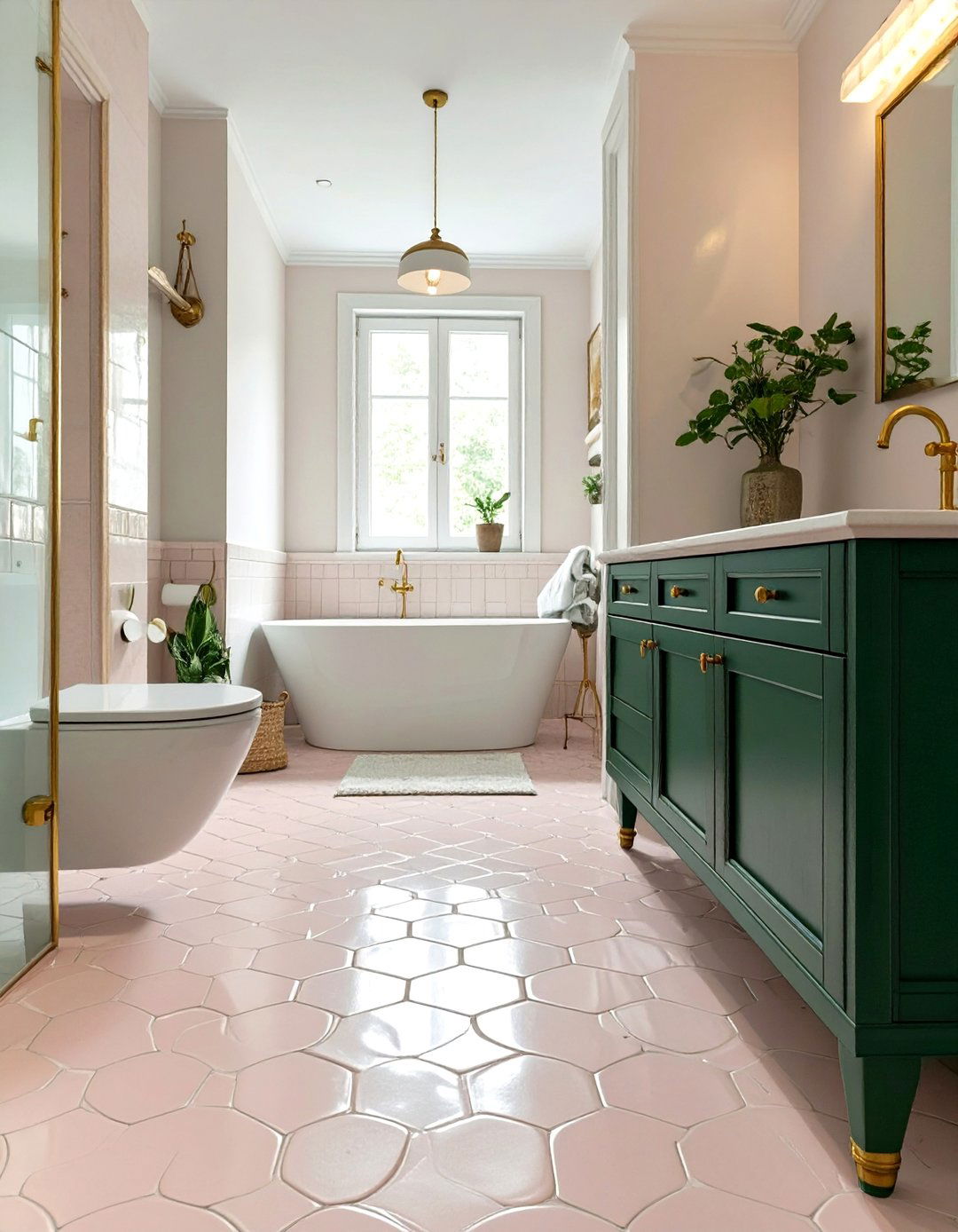 Pink Scalloped Bathroom Floor Tiles - 30 bathroom floor tiles ideas