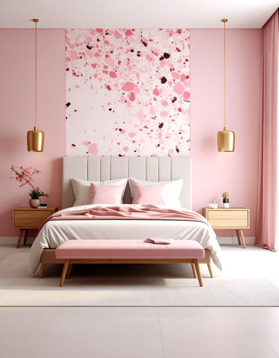Pink Terrazzo Patterns - 30 pink bedroom ideas