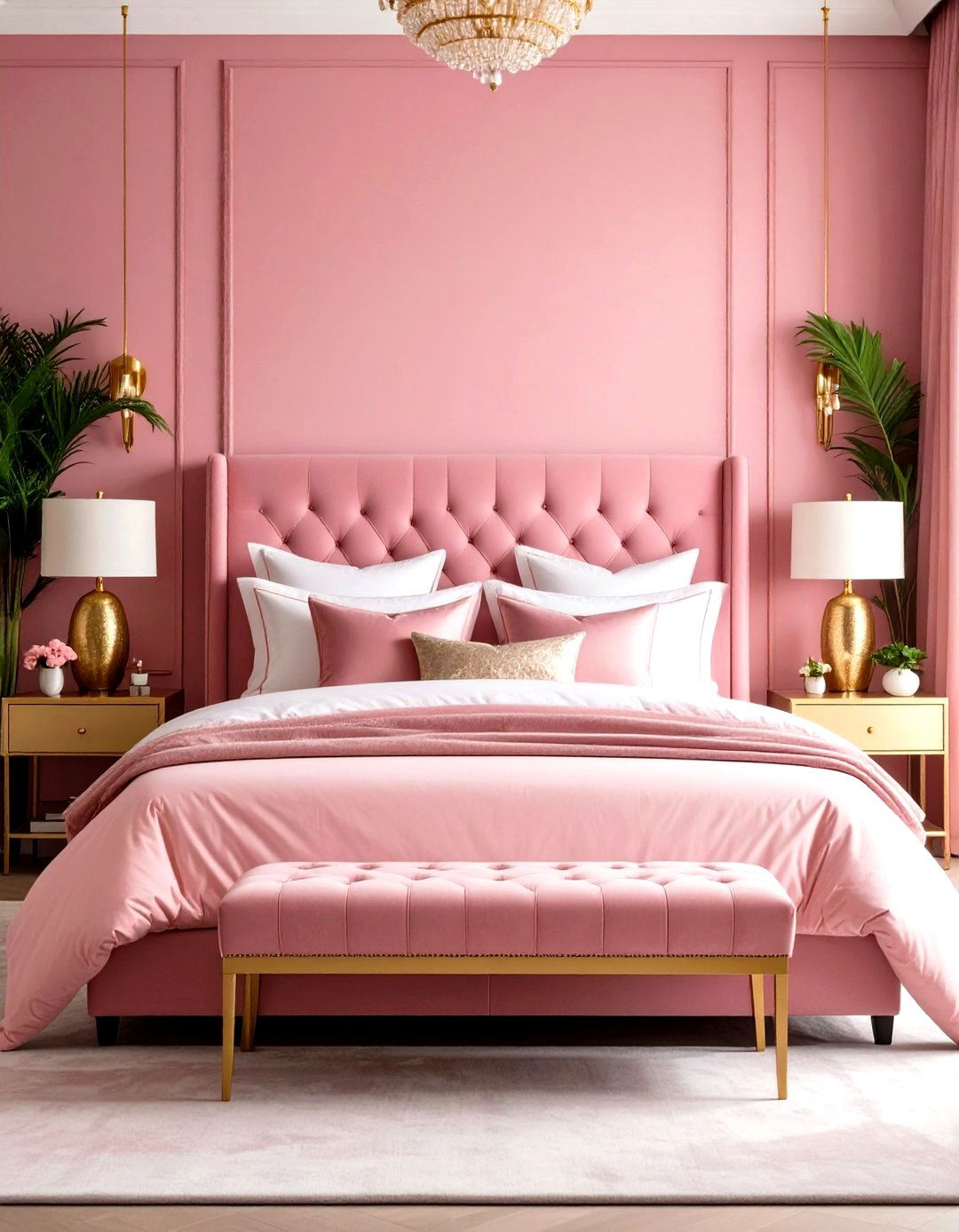 Pink Textured Wallpaper - 30 pink bedroom ideas
