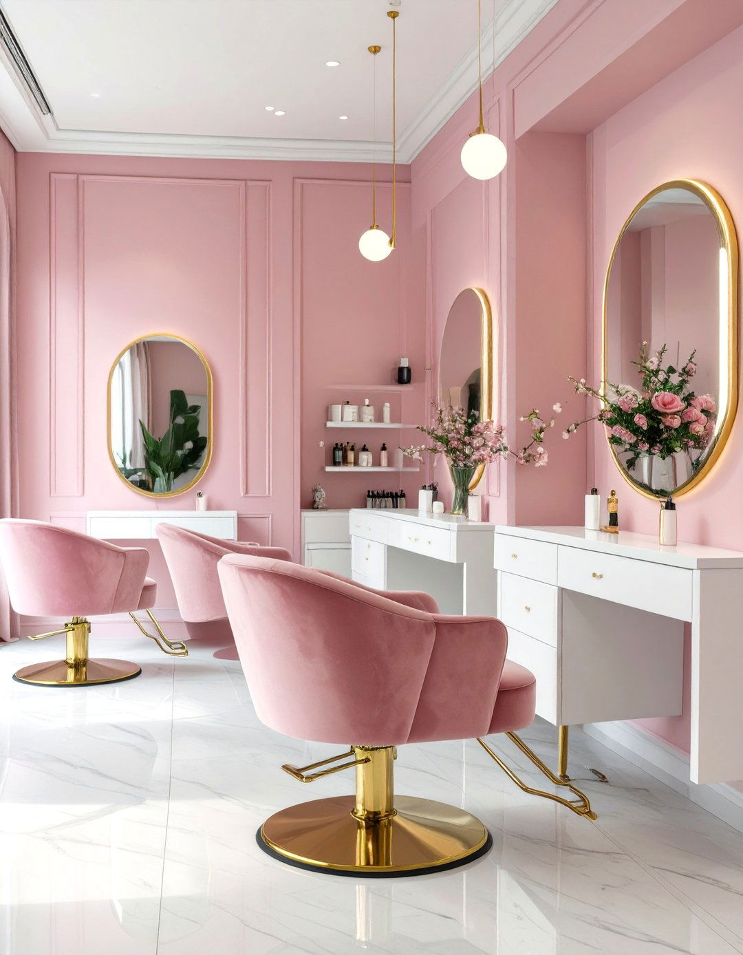 Pink Themed Salon Interior - 30 salon interior design ideas