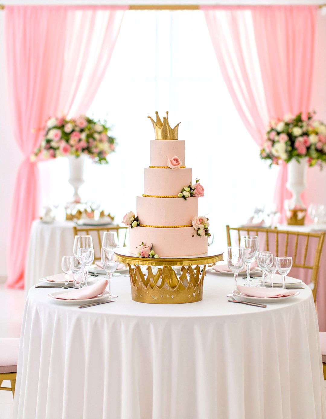 Pink and Gold Royal Princess Idea - 30 pink baby shower ideas