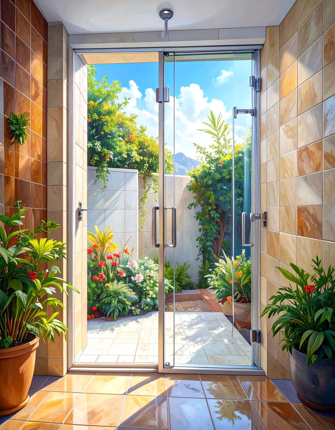 Pivot Hinge Shower Door - 30 shower door ideas
