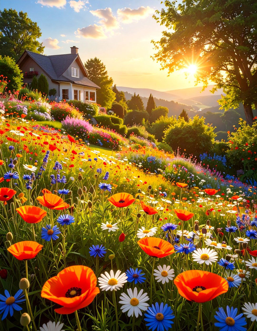 Plant a Wildflower Meadow on the Slope - 30 sloped backyard ideas on a budget