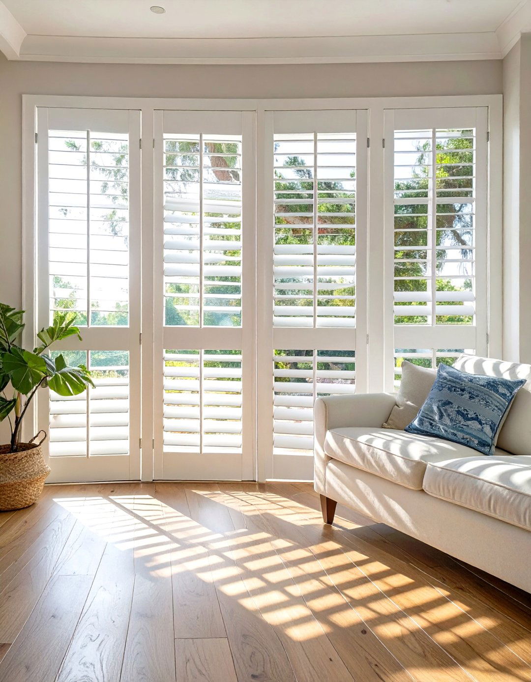 Plantation Shutters for Architectural Charm - 30 window treatment ideas for living room