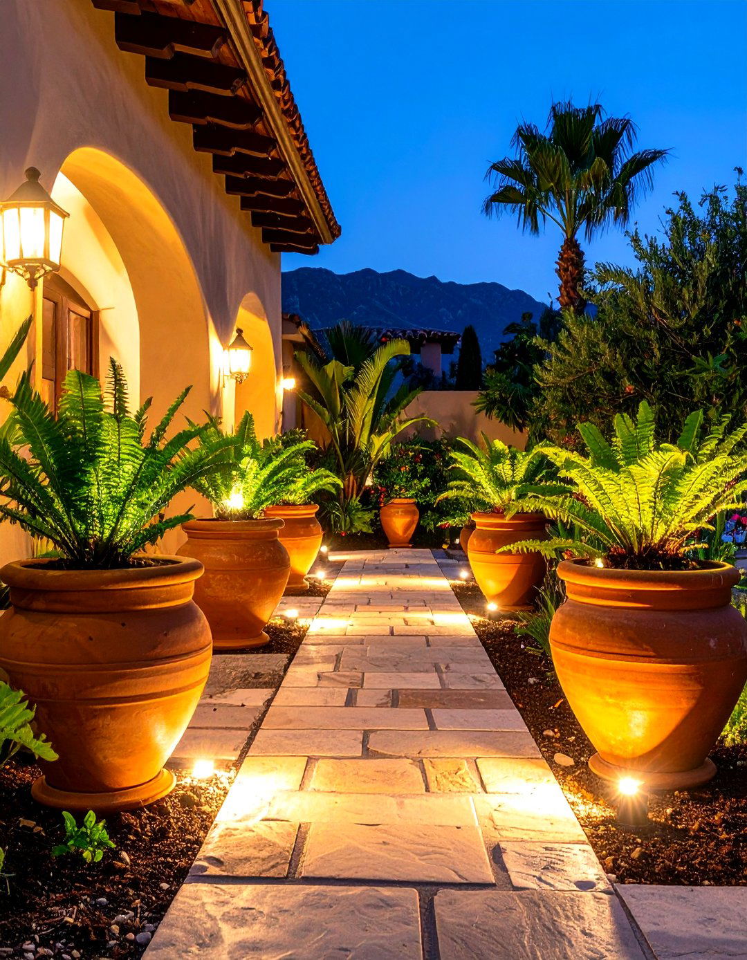 Planter Integrated Spotlights - 30 patio lights ideas