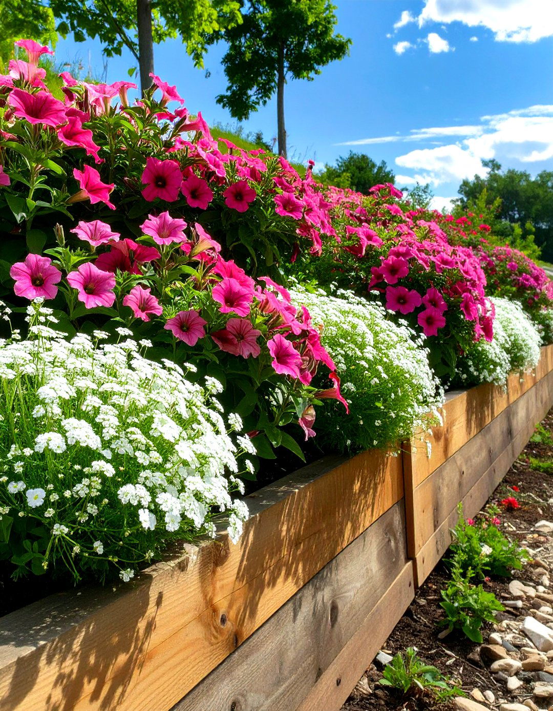 Planting Cascading Flowers in Tiers - 30 steep hillside landscaping ideas on a budget