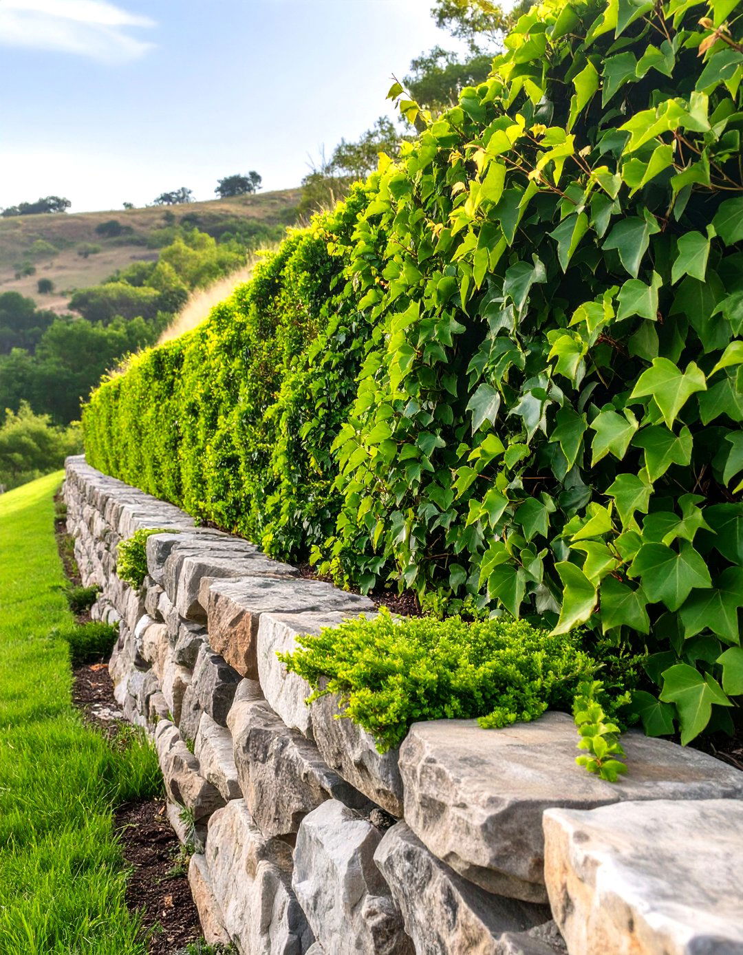 Planting Creeping Vines for Vertical Coverage - 30 steep hillside landscaping ideas on a budget