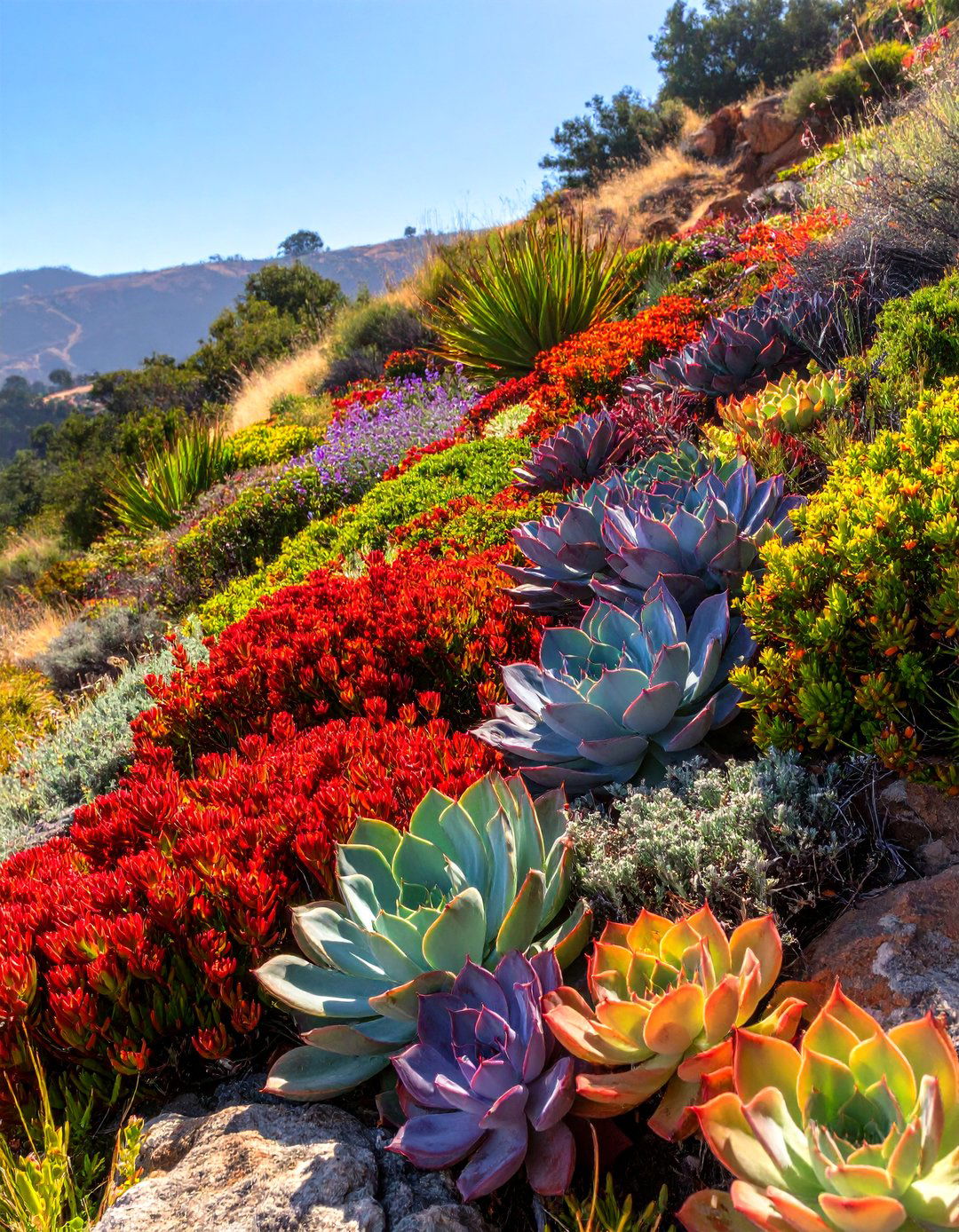 Planting Drought Tolerant Succulents - 30 steep hillside landscaping ideas on a budget