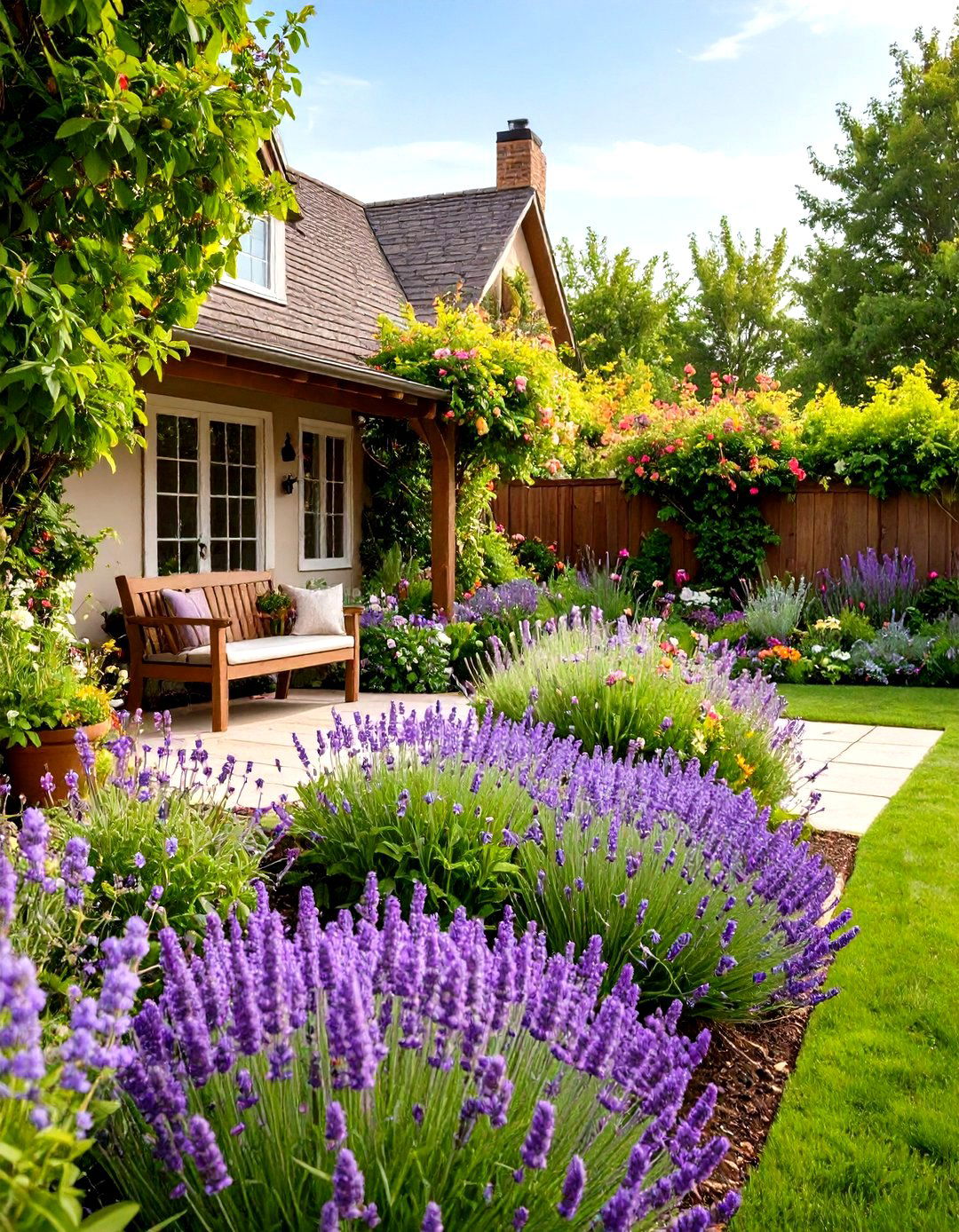 Planting a Monochromatic Flower Garden - 30 patio landscaping ideas
