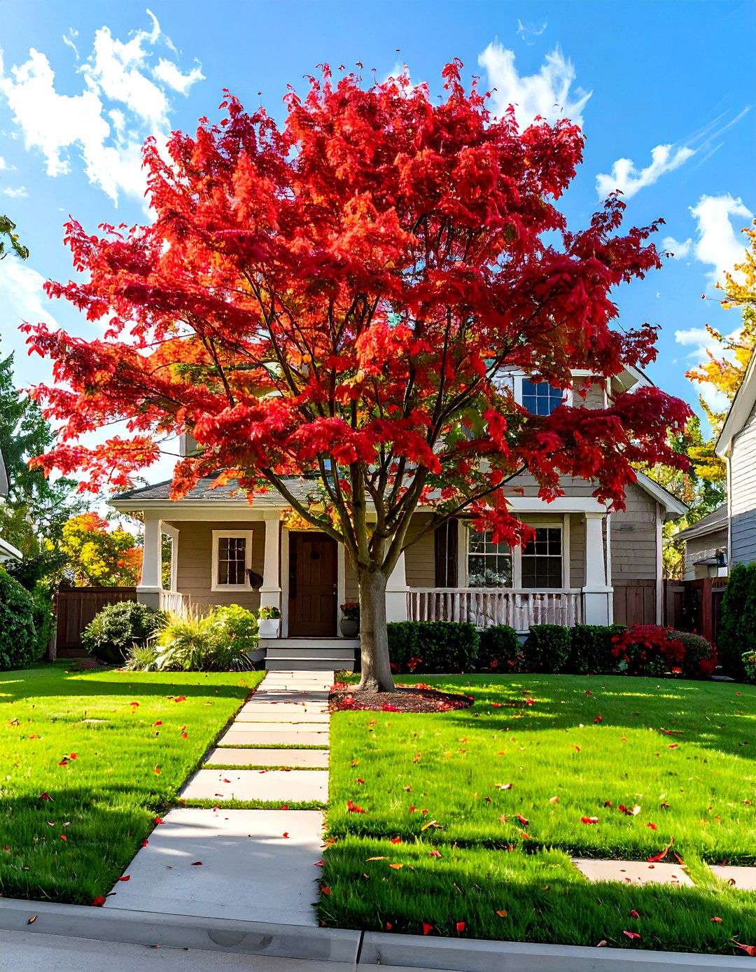 Planting a Statement Tree - 30 simple front yard landscaping ideas