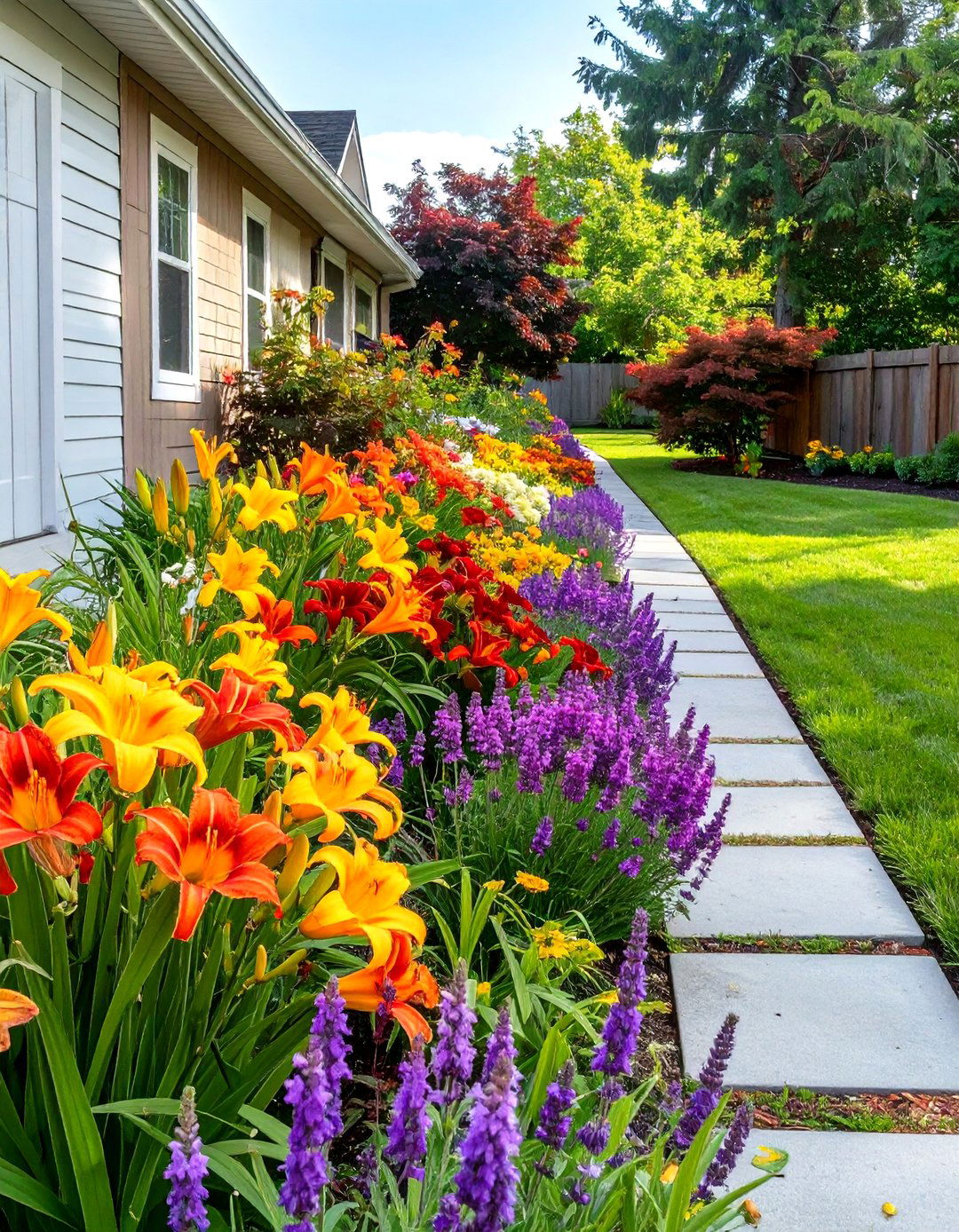 Planting in Long Narrow Beds - 30 small front yard landscaping ideas