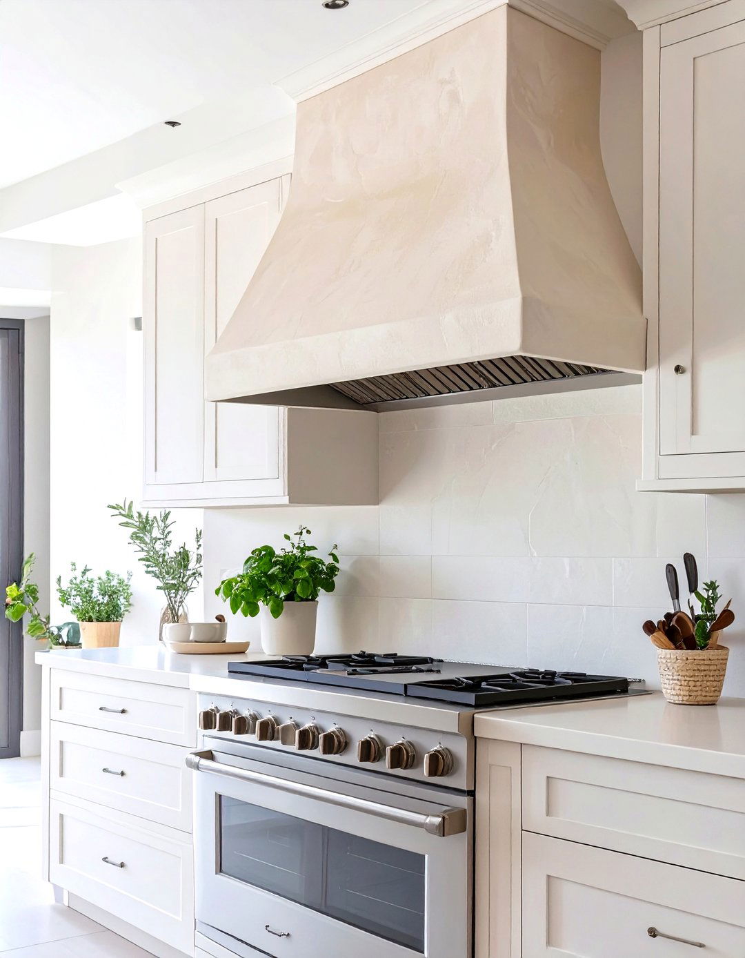 Plaster Finish Range Hood Kitchen Renovation - 30 what are the top kitchen renovation trends ideas