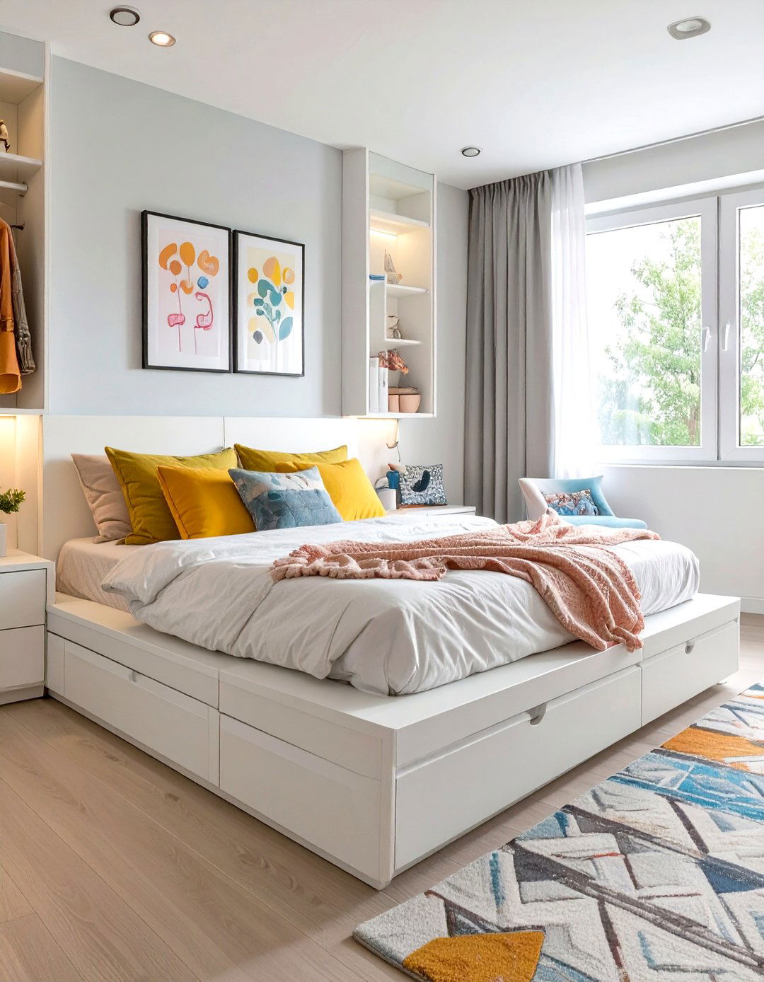 Platform Bed with Built In Storage - 30 teenage girl room ideas