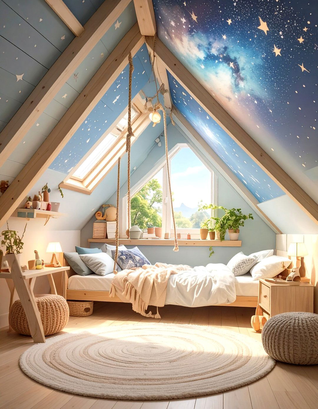 Playful Attic Bedroom for Kids - 30 modern attic bedroom ideas