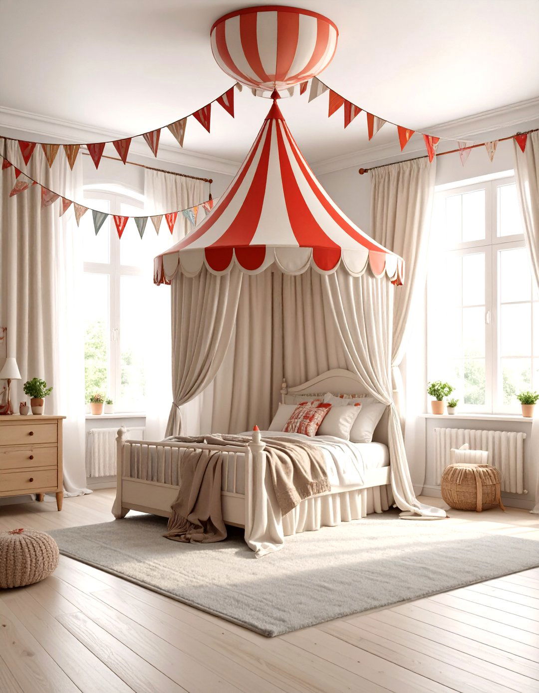 Playful Circus Tent Bedroom - 30 little girls room ideas