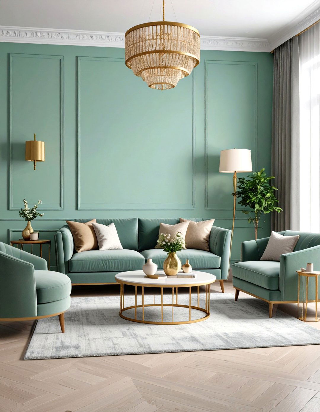 Playful Mint Green Living Room - 30 living room paint color ideas