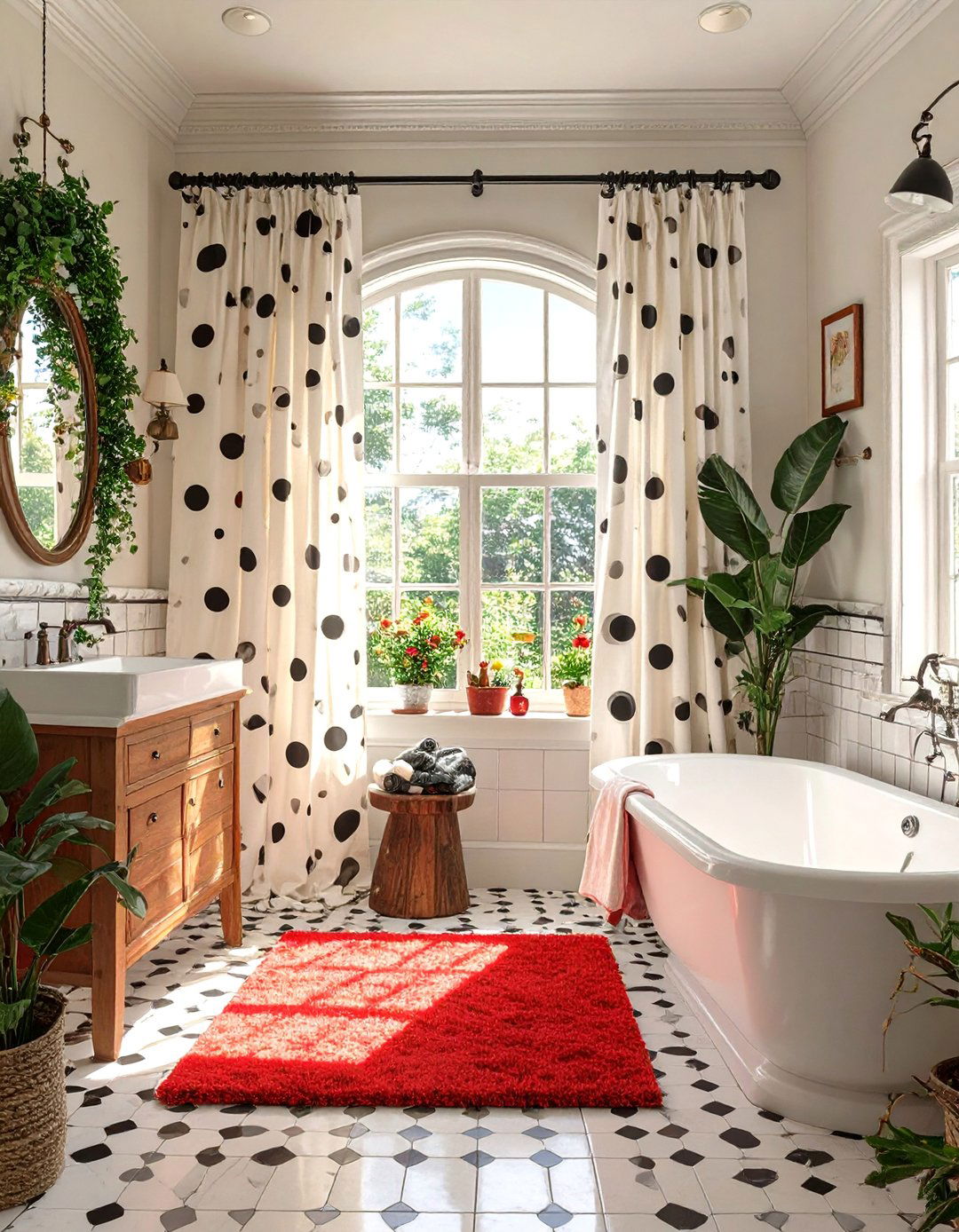 Playful Polka Dot Bathroom - 30 bathroom shower curtain ideas