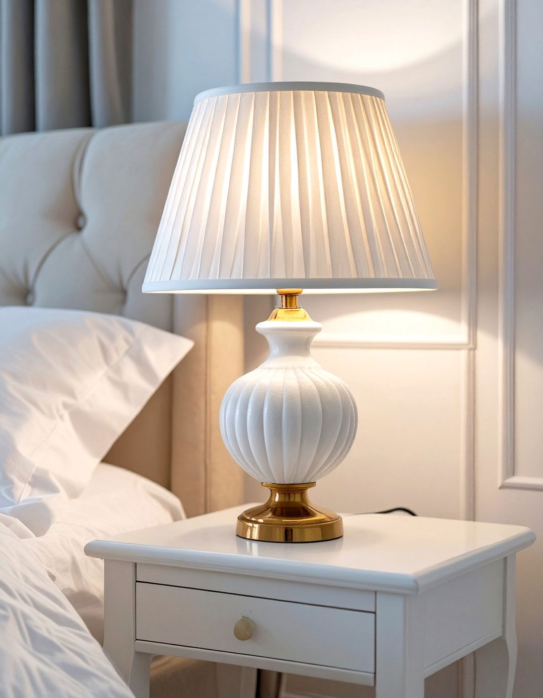 Pleated Fabric Lampshades - 30 texture in interior design ideas
