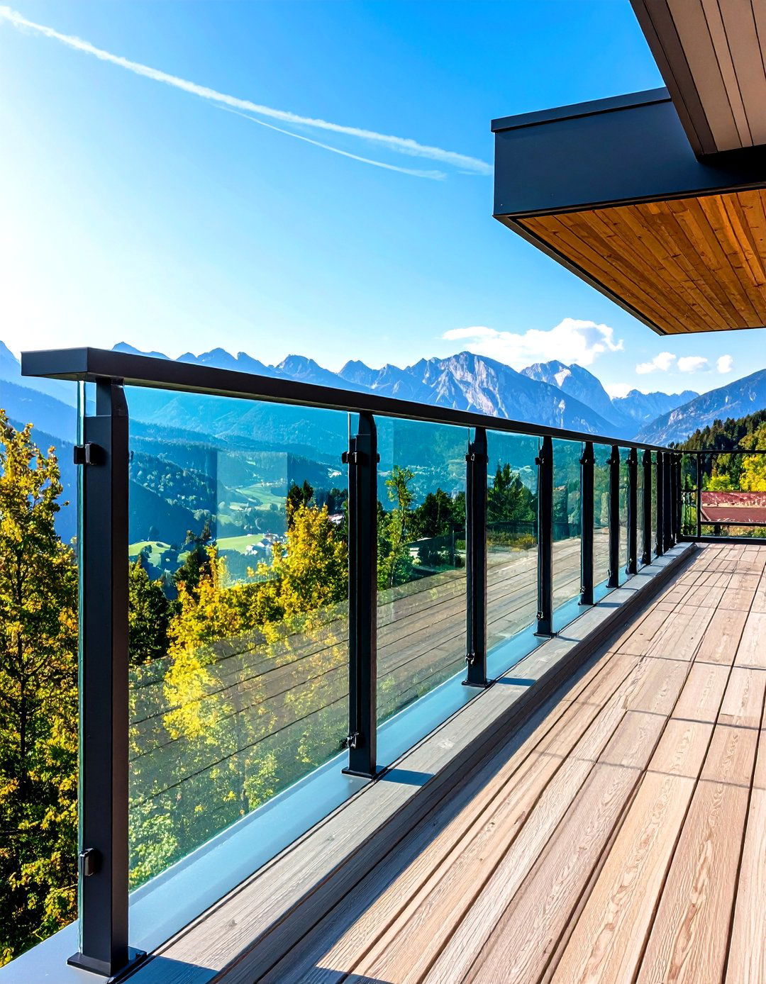 Plexiglass Panel Railing - 30 inexpensive deck railing ideas