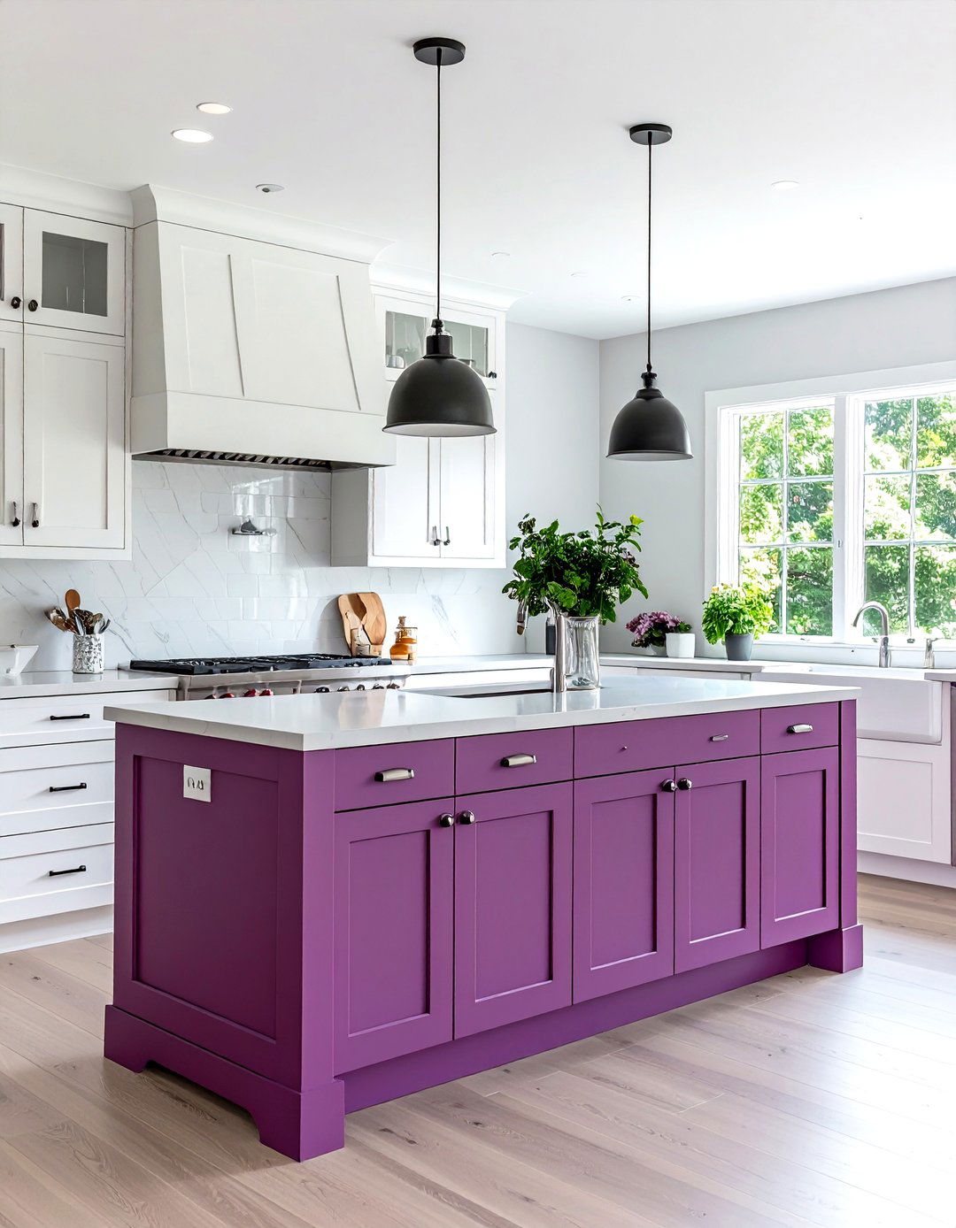 Plum Painted Kitchen Cabinets - 30 painted kitchen cabinet ideas