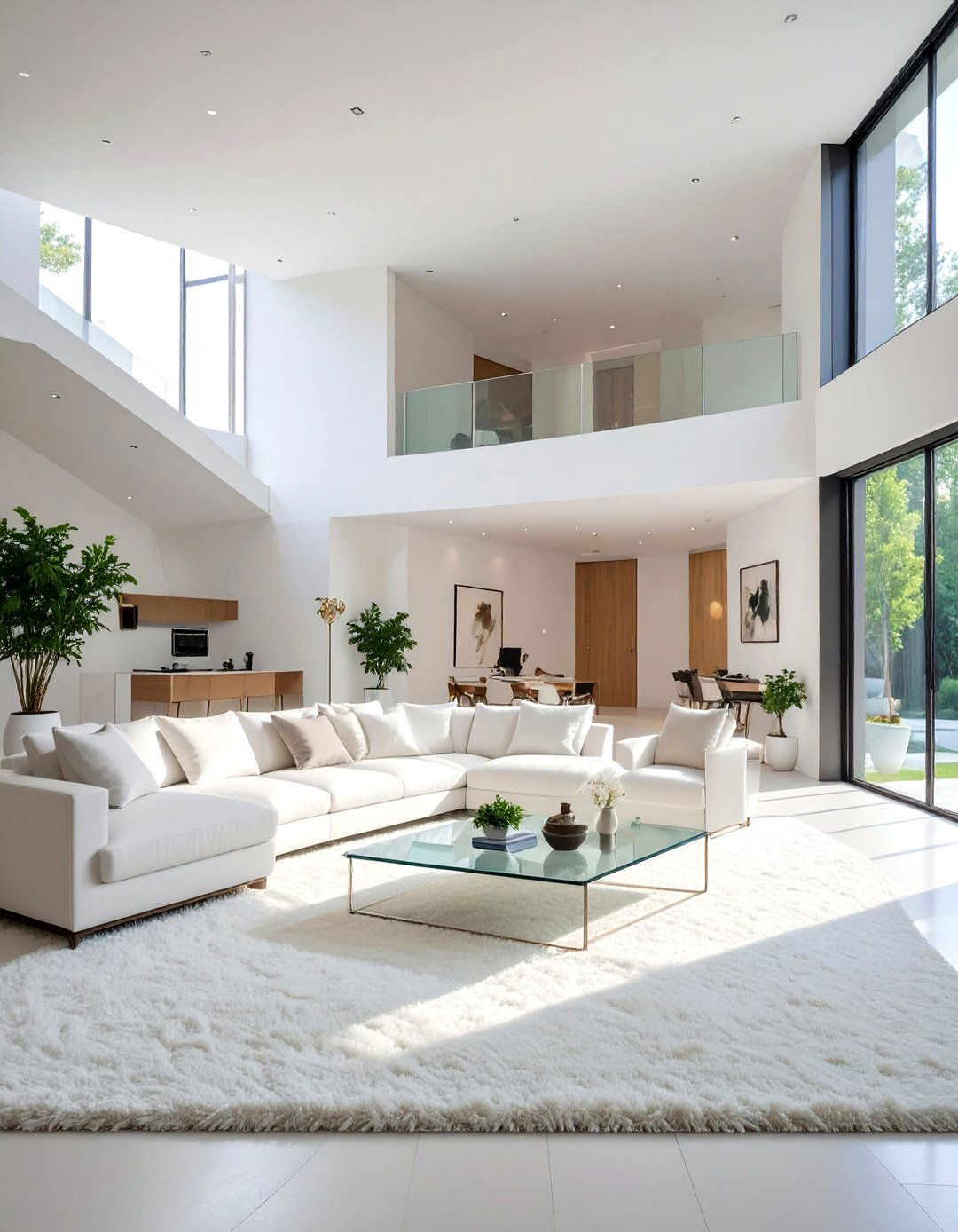 Plush White Carpet for a Luxurious Minimalist Space - 30 basement carpet ideas