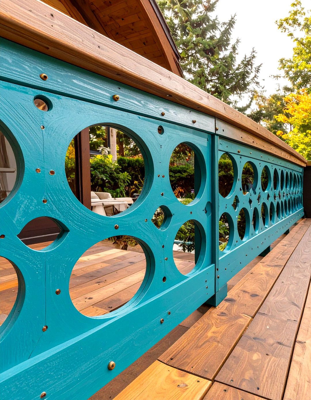 Plywood Cutout Panel Wood Deck Railing - 30 wood cheap deck railing ideas