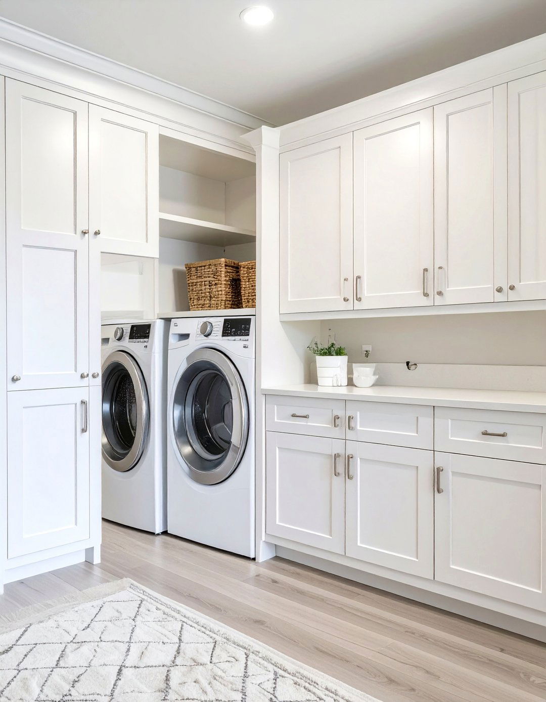 Plywood and Pegboard Powerhouse - 30 modern stacked laundry room ideas