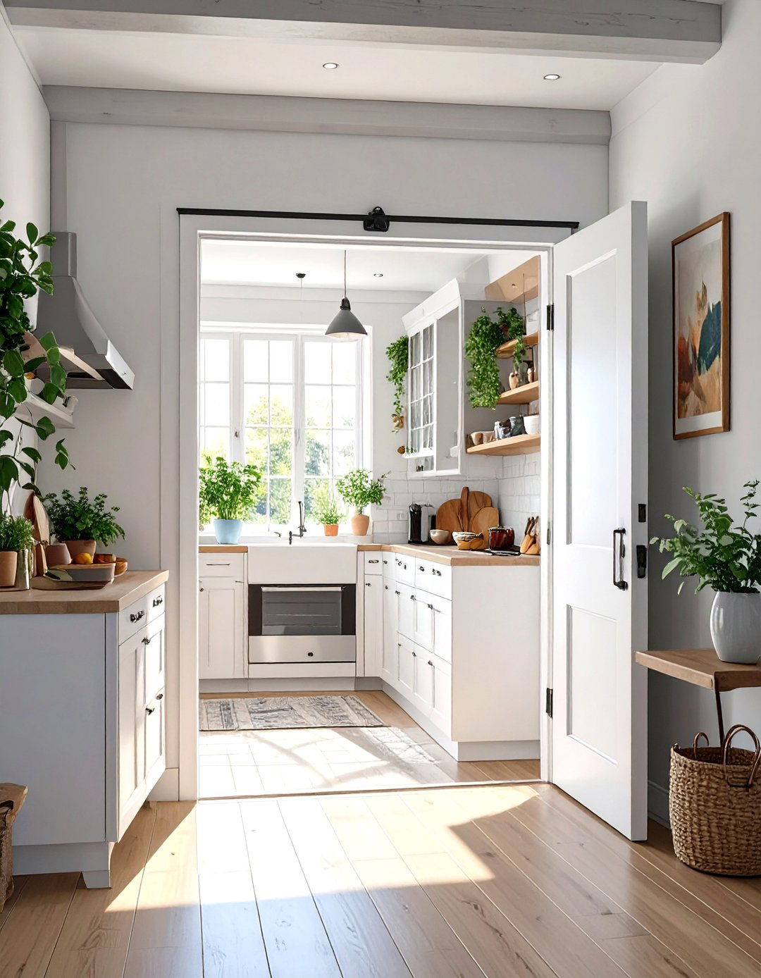 Pocket Door Entrance Kitchen - 30 narrow kitchen ideas
