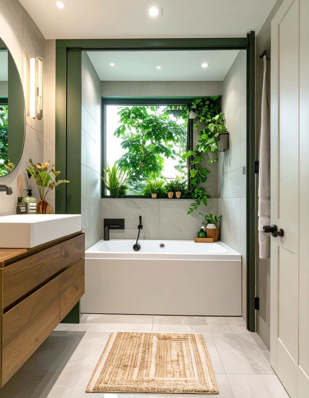 Pocket Door for Space Saving - 30 small bathroom ideas with tub