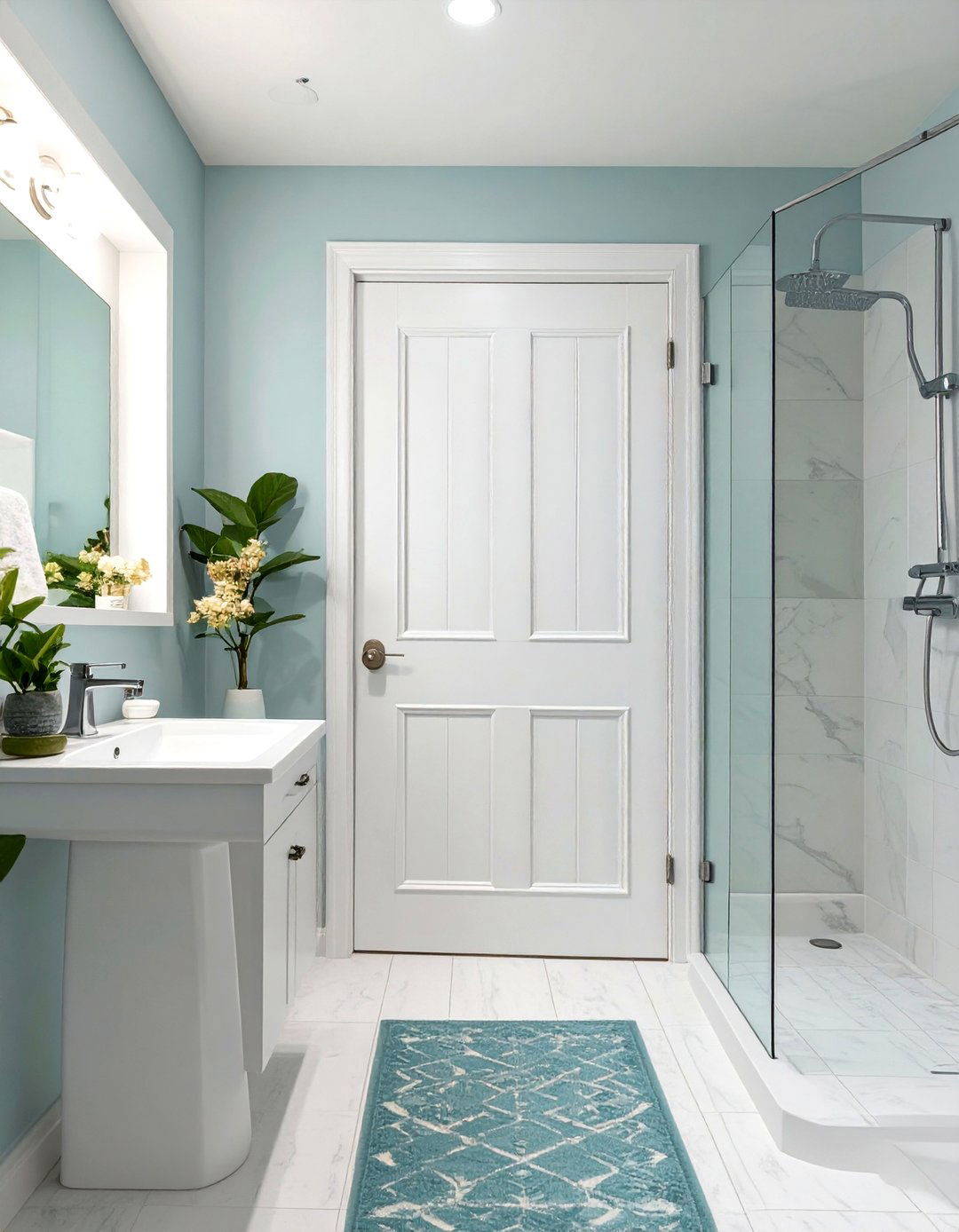 Pocket Door to Eliminate Door Swing Space - 30 small bathroom remodel ideas with shower