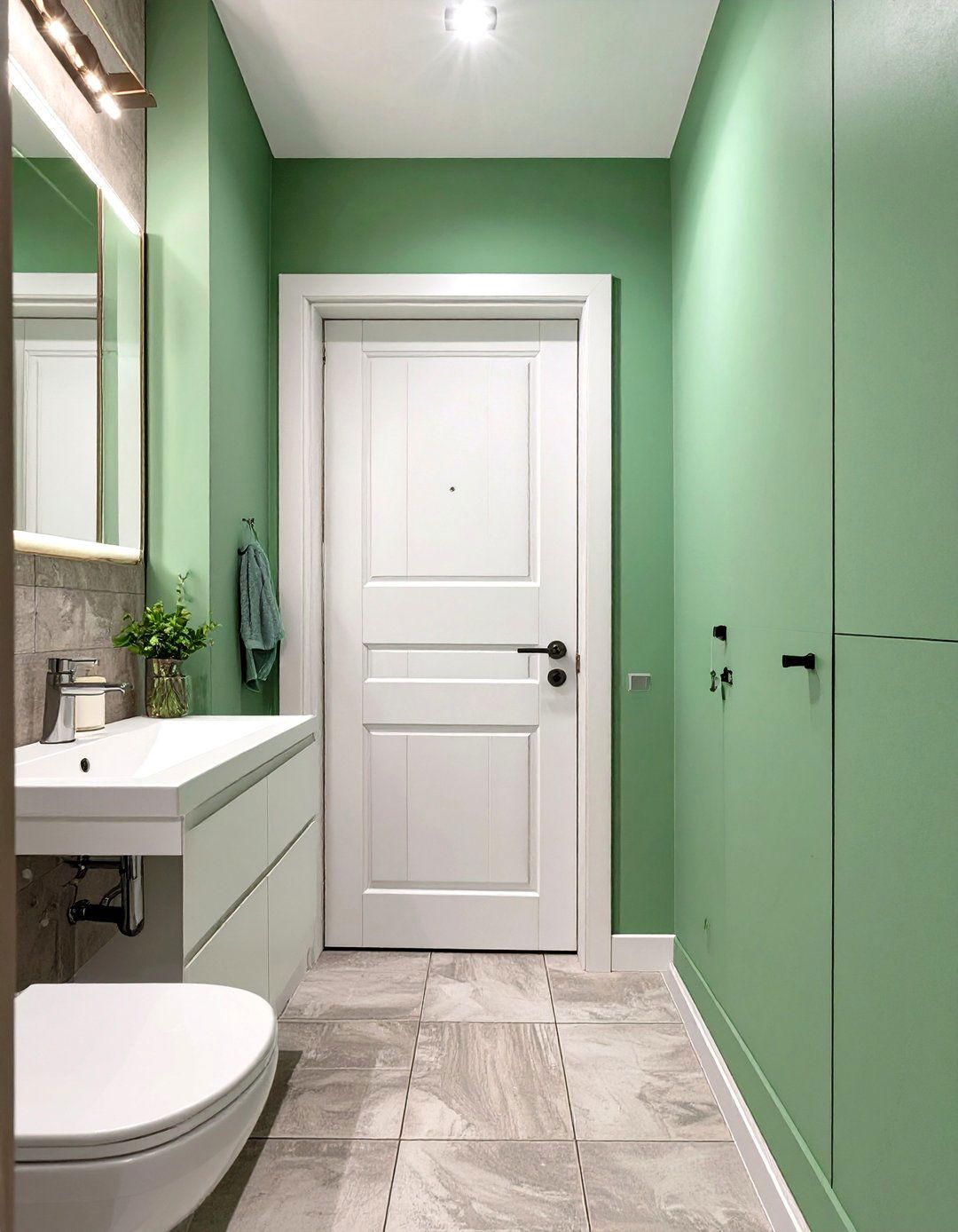 Pocket Door to Save Swing Space - 30 small bathroom inspo ideas