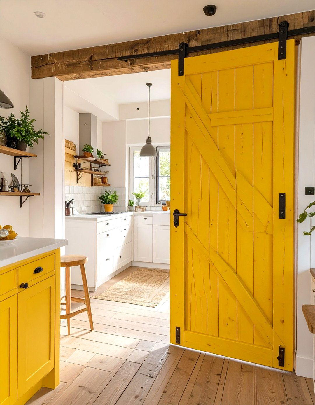 Pocket Doors or Sliding Barn Doors - 30 small simple kitchen design ideas